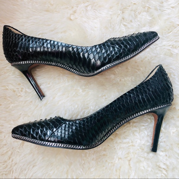 Black Rachel Zoe pumps snakeskin leather - Picture 2 of 8